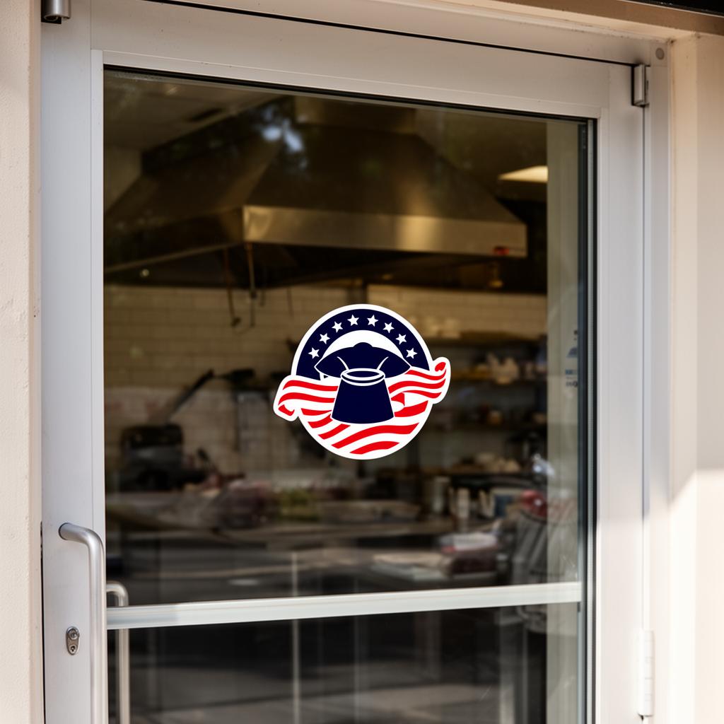 America's Commercial Hood Service door sign at a restaurant client